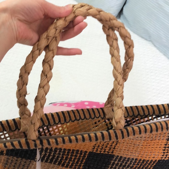 Zara plaid woven tote bag - Picture 4 of 10